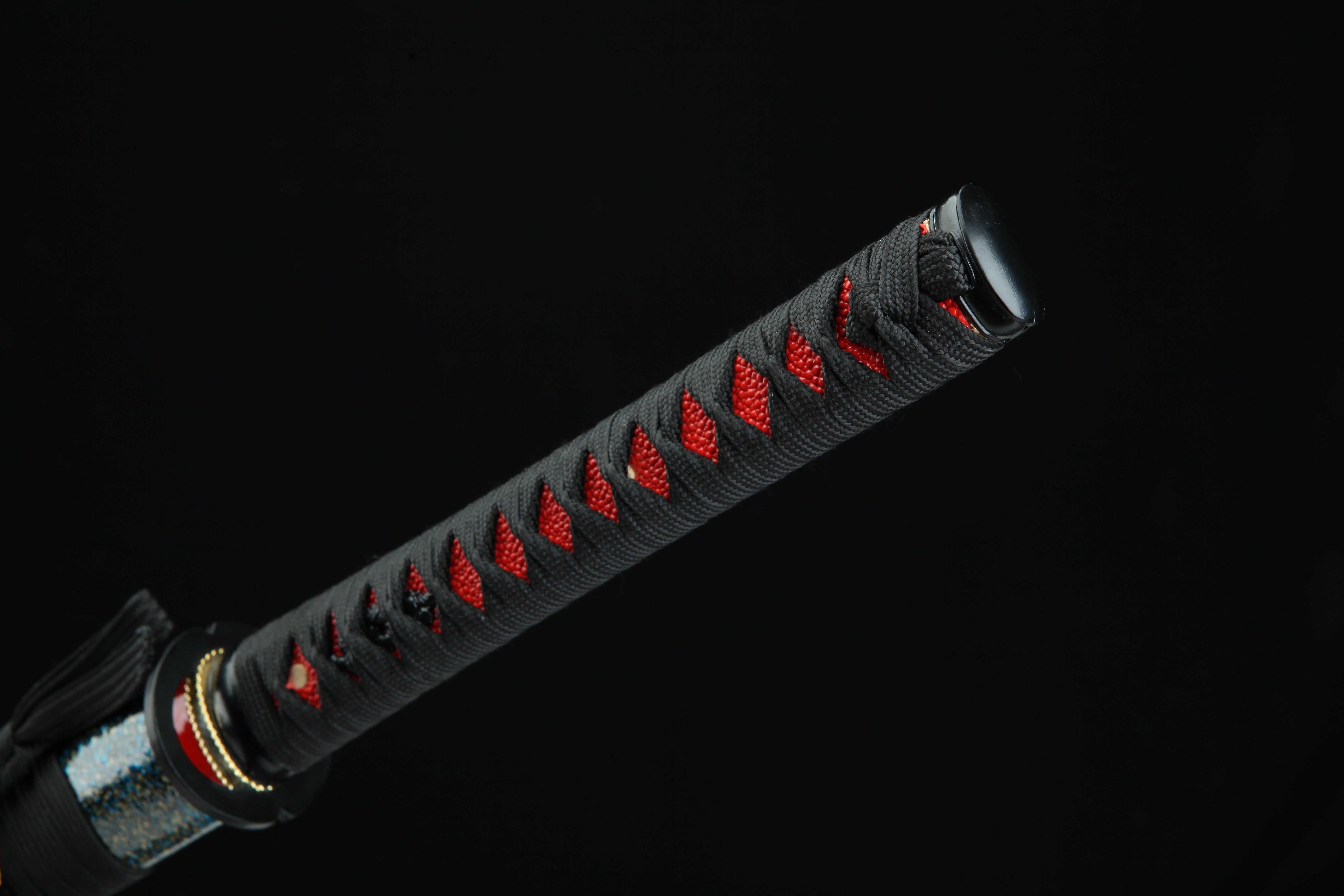Hand Forged Japanese Katana Witch Cursed Moon Blade(1095 Carbon Steel)