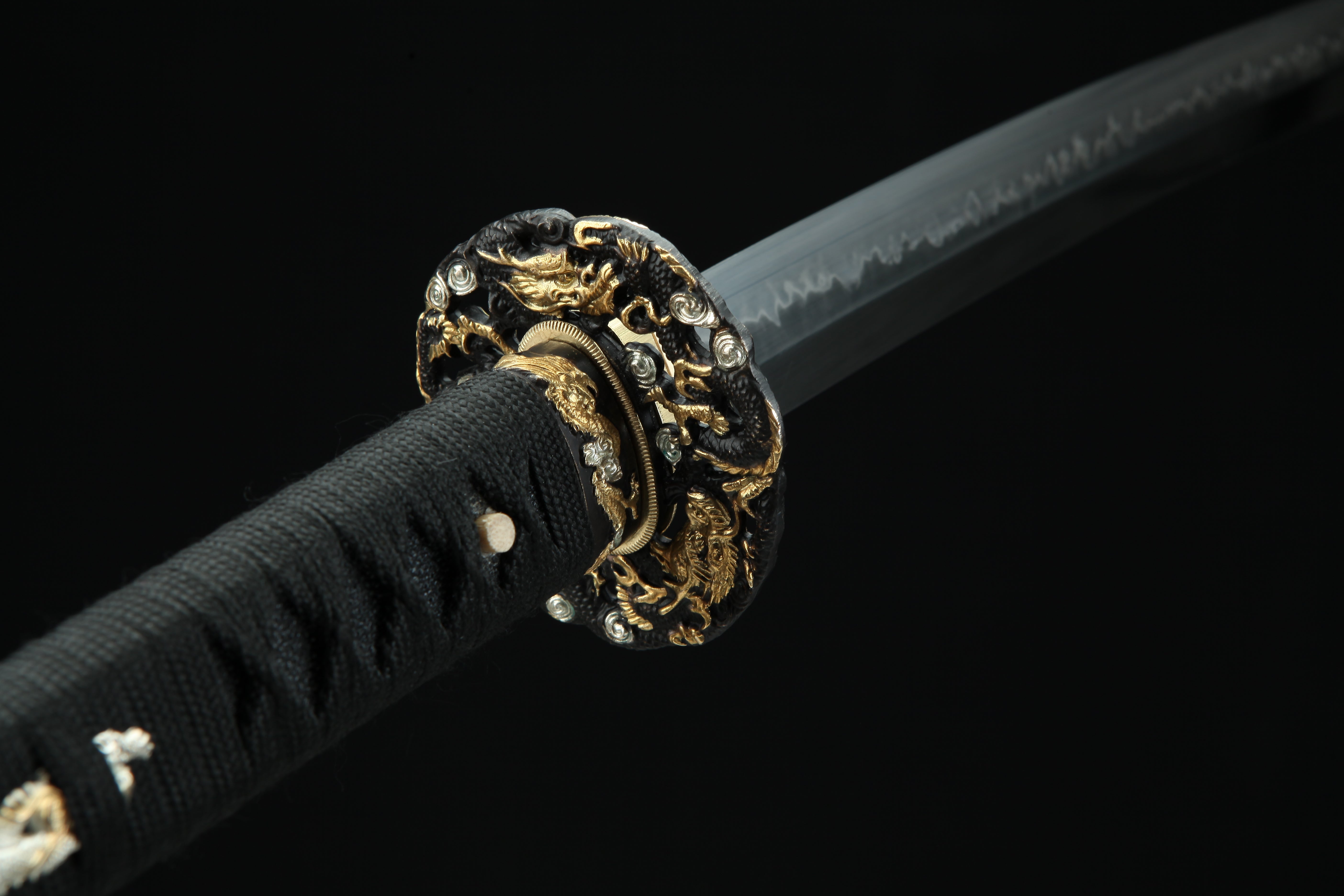 Hand Forged Japanese Katana Abyssal Sovereign Blade(Damascus Steel)