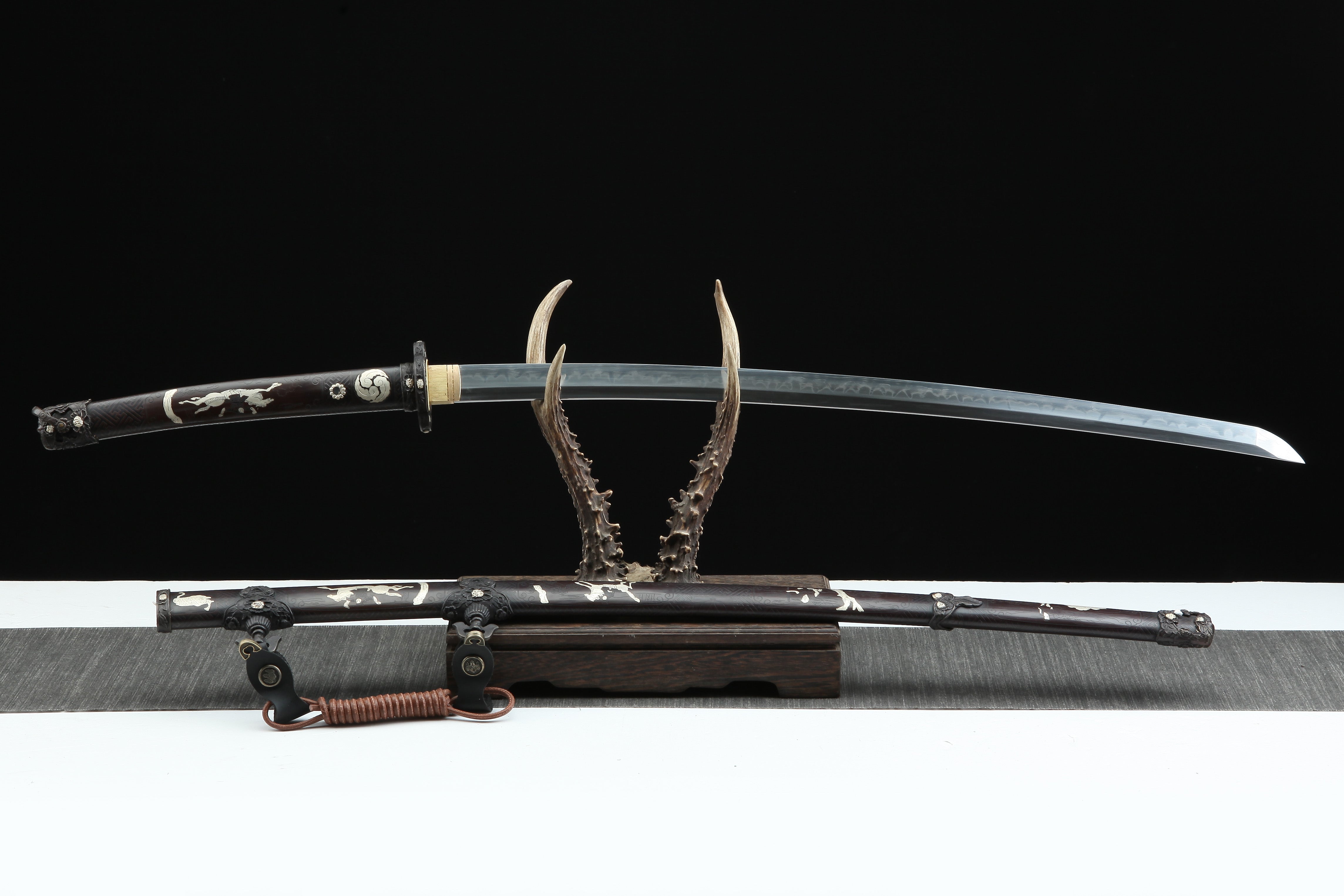 Hand Forged Japanese Tachi Orient Copper Demon Blade(Damascus Steel)