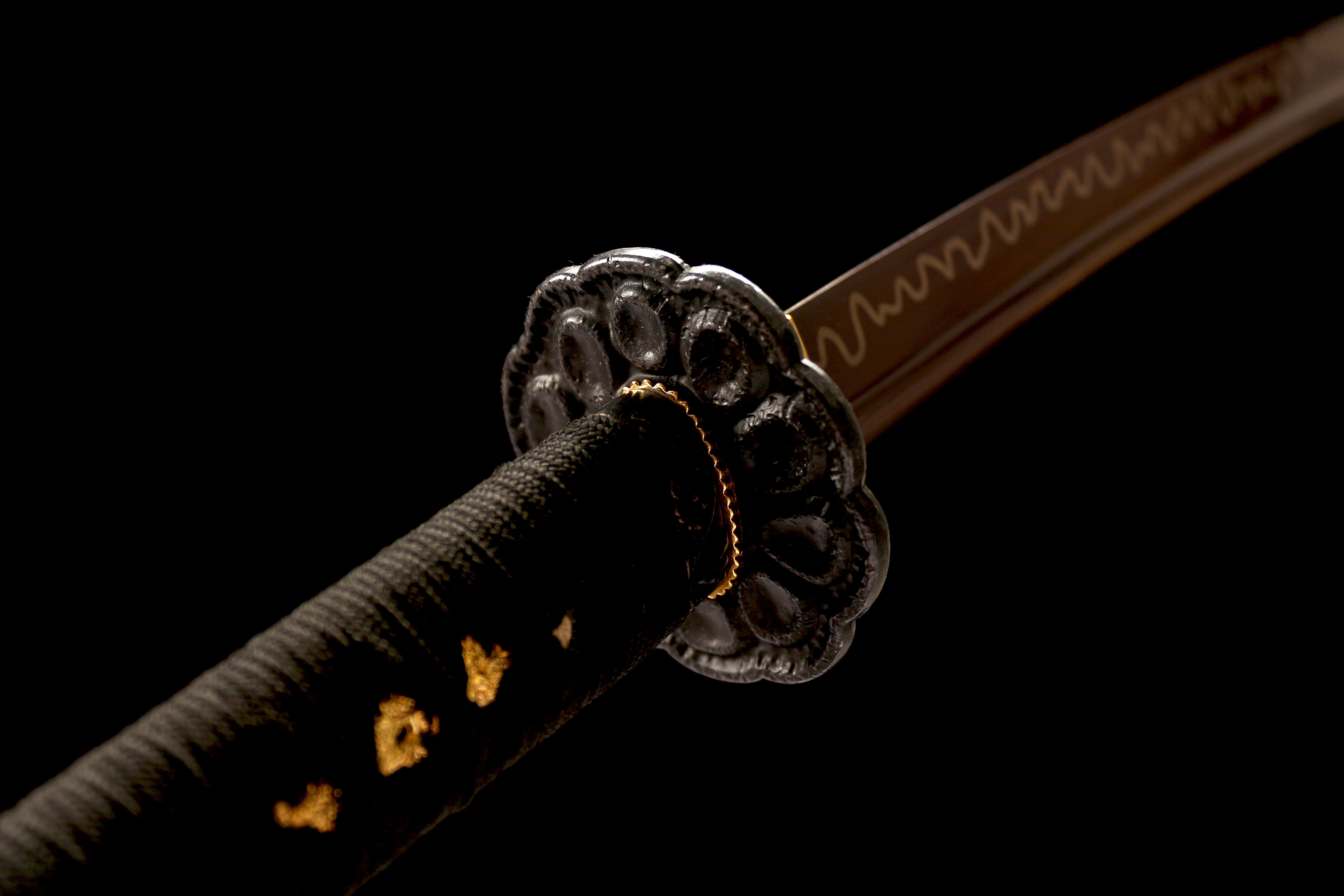 Hand Forged Japanese Katana Gilded Spots Blade(1045 Carbon Steel)