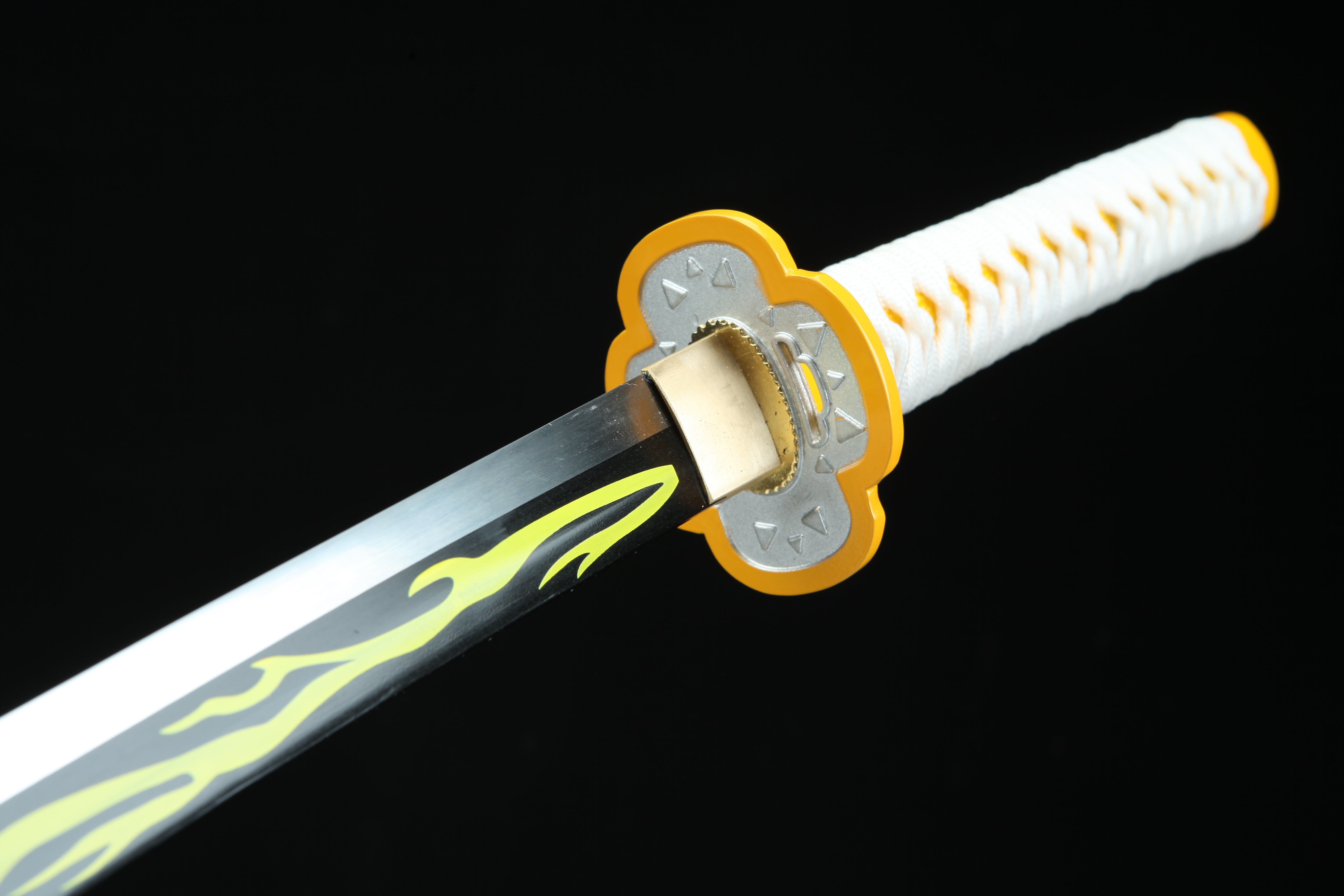 Hand Forged Demon Slayer Katana Agatsuma Zenitsu Nichirin Sword(1045 Carbon Steel)