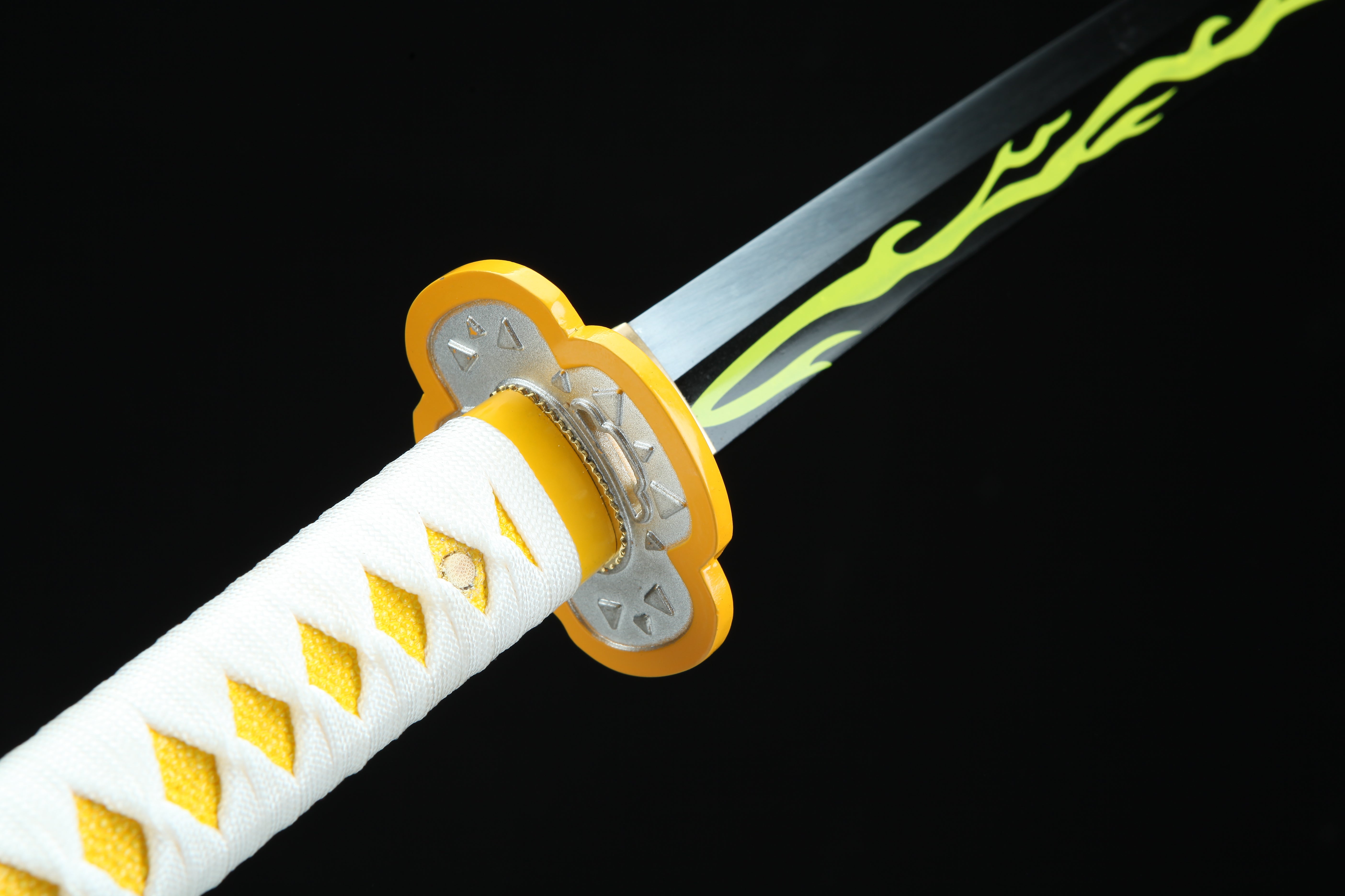 Hand Forged Demon Slayer Katana Agatsuma Zenitsu Nichirin Sword(1045 Carbon Steel)