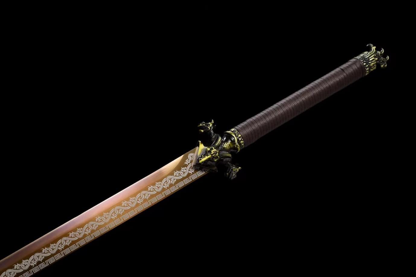 War Dragon Tang dao,Hand Forged High Carbon Steel Blade,Alloy Fittings,LOONGSWORD