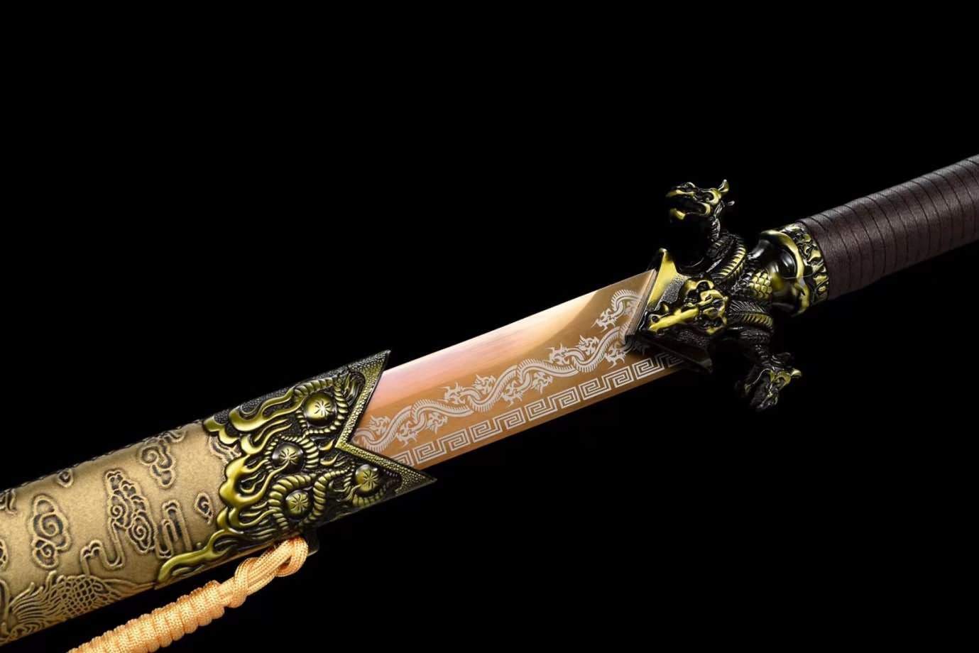 War Dragon Tang dao,Hand Forged High Carbon Steel Blade,Alloy Fittings,LOONGSWORD