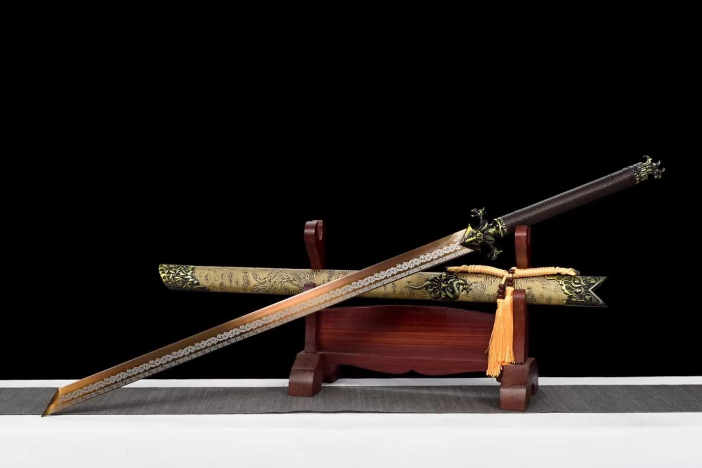 War Dragon Tang dao,Hand Forged High Carbon Steel Blade,Alloy Fittings,LOONGSWORD