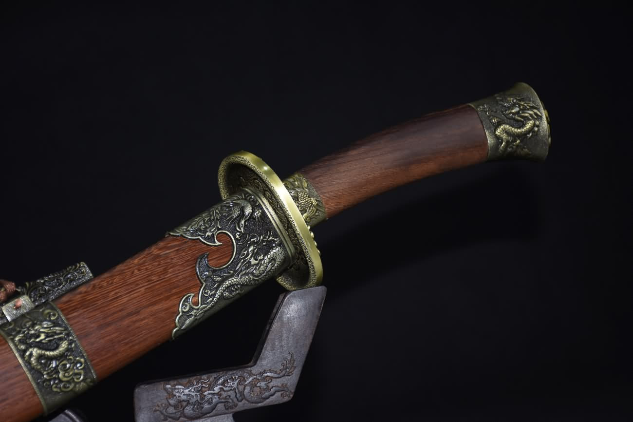 Qing dao sword,Damascus steel blue blade,Alloy fittings - Chinese sword shop