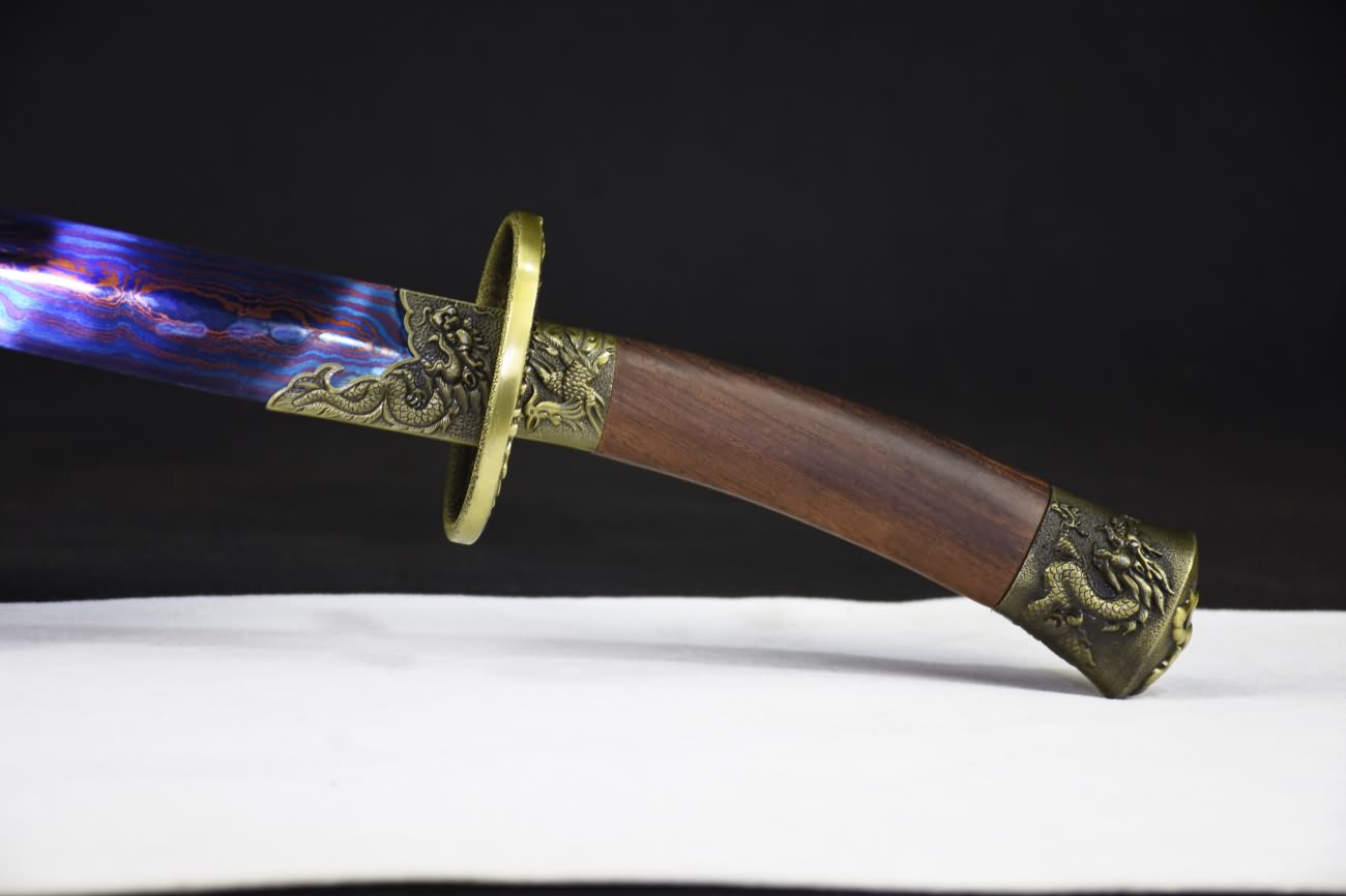 Qing dao sword,Damascus steel blue blade,Alloy fittings - Chinese sword shop