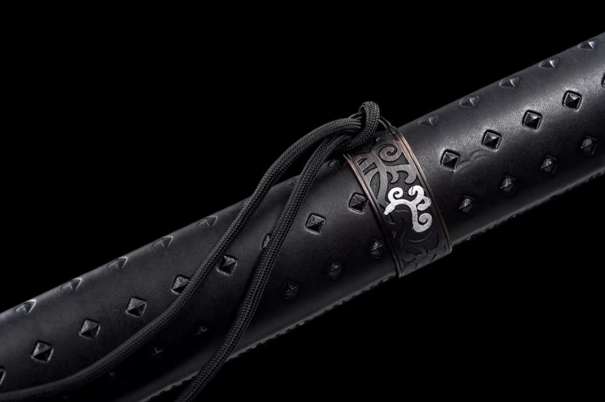 Hand Forged Dao Sword,1060 Carbon Steel red blade,Cut tree