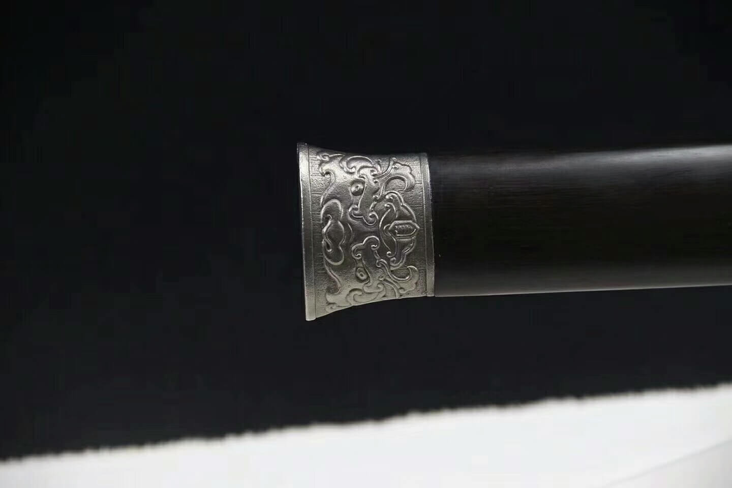 Han sword(Damascus steel blade,Ebony scabbard,Steel fittings)Length 35" - Chinese sword shop