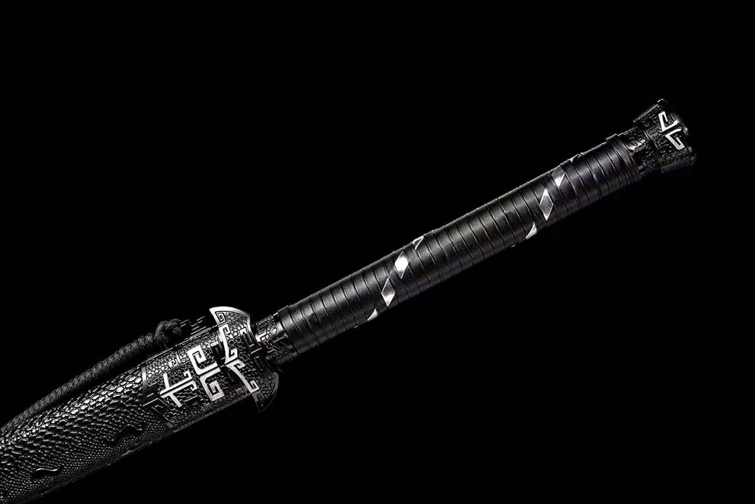 LOONGSWORD,Black Gold dao Swords High Carbon Steel Etch Blades,Alloy Fittings