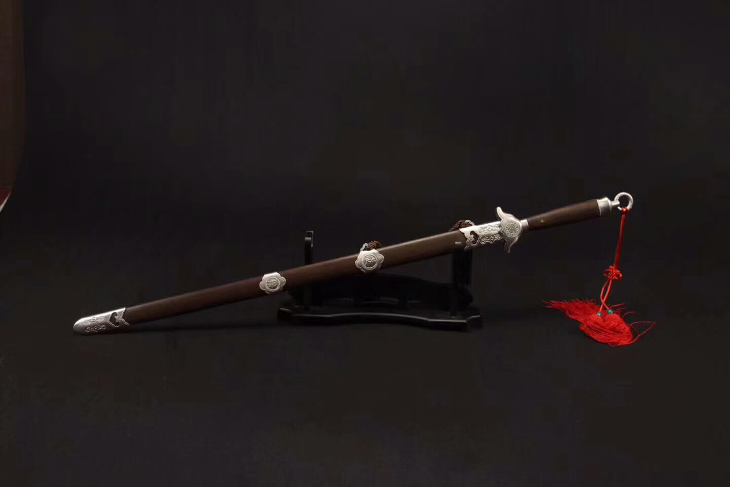 Training sword,Damascus steel blade,Rosewood scabbard,Steel fittings - Chinese sword shop