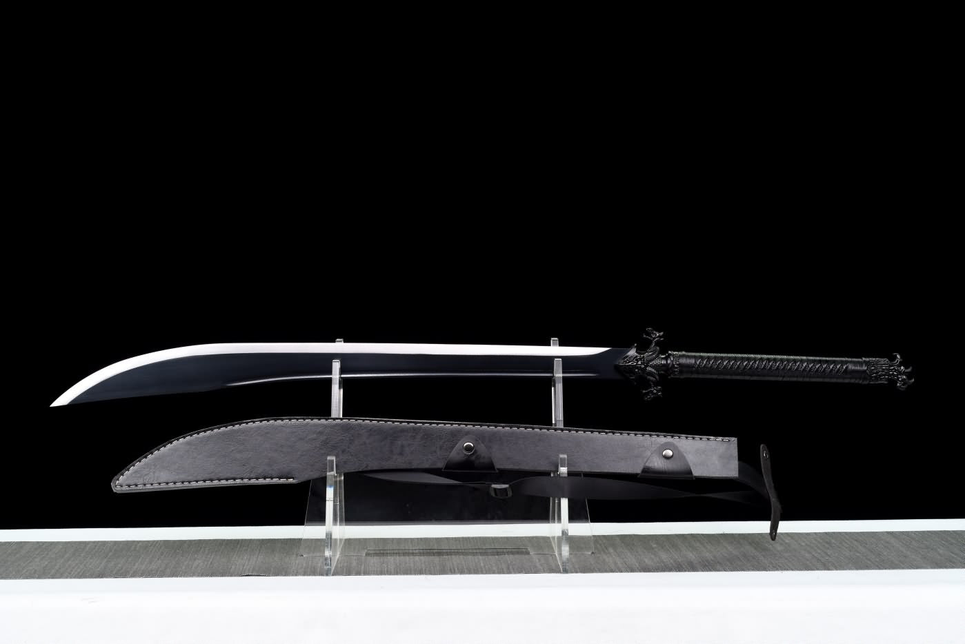 Machete Swords Real High Carbon Steel Blade,Leather Scabbard,LOONGSWORD