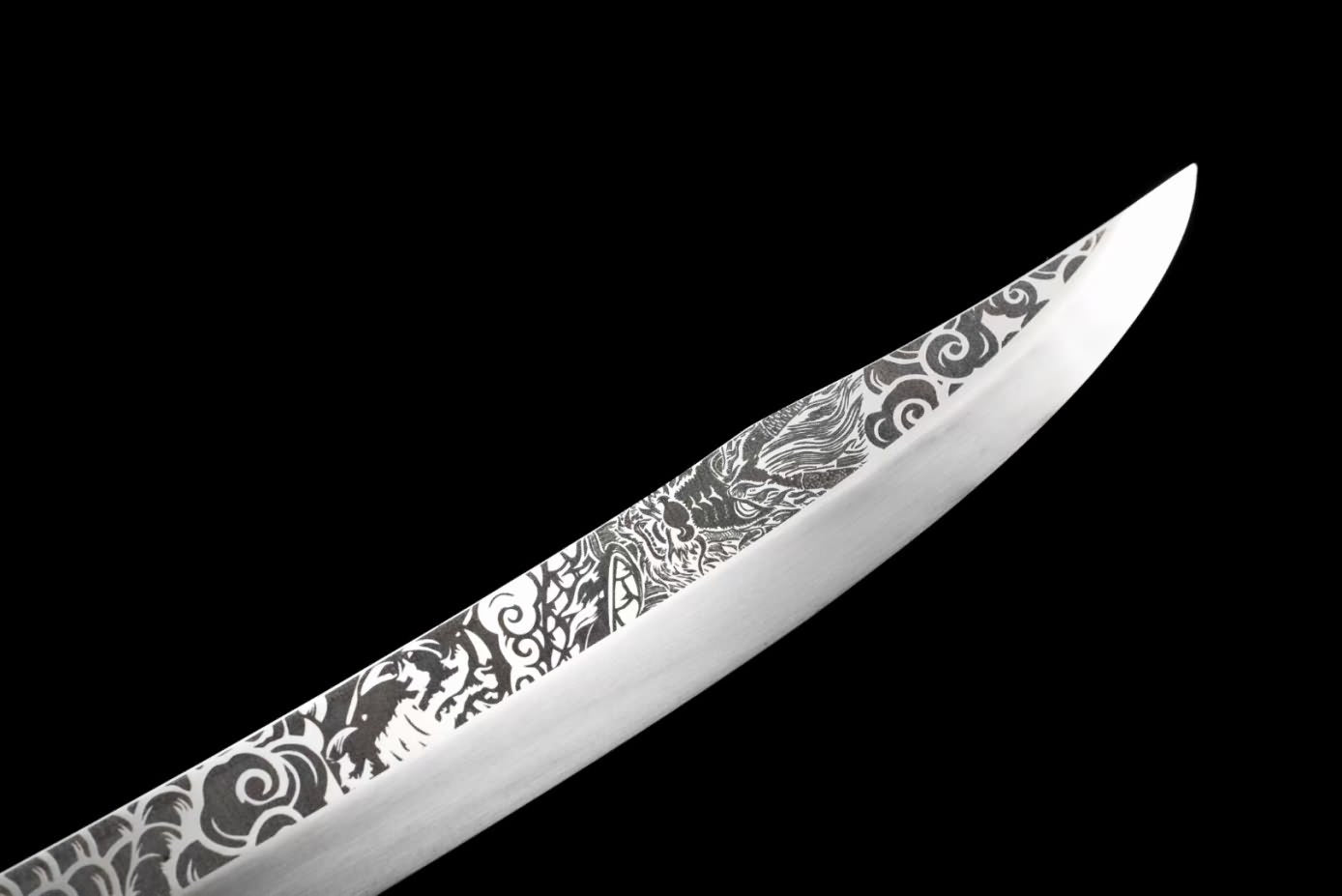 Horn Dao Swords High Carbon Steel Blade,Rosewood Scabbard,Dragon Handle,LOONGSWORD