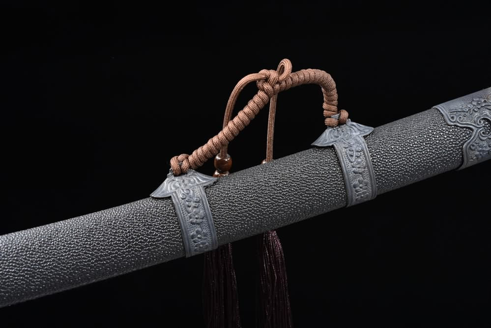 Qing dao,Horse Chopping Sword,Forged High Carbon Steel Blade,Black Scabbard,Battle Ready