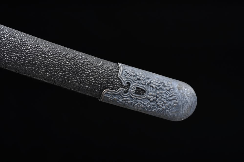 Qing dao,Horse Chopping Sword,Forged High Carbon Steel Blade,Black Scabbard,Battle Ready