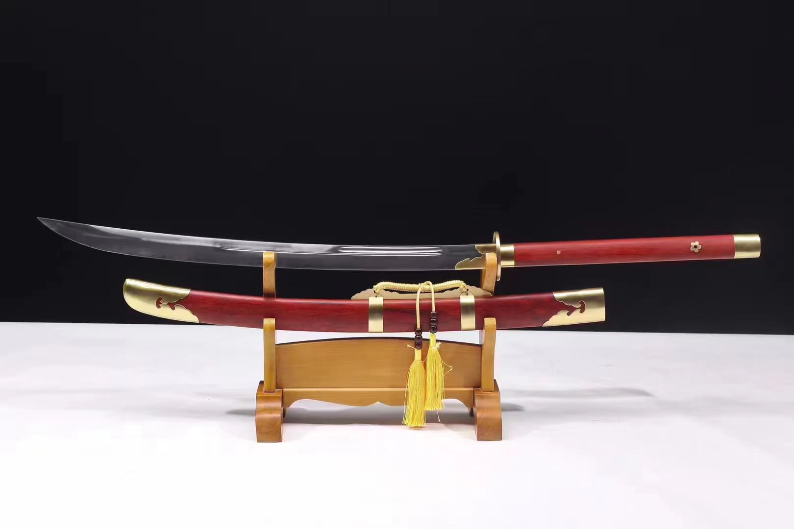 Chinese Swords Horse Chopping Sword Forged T10 Steel Clay Tempered Blade Sharp Fully