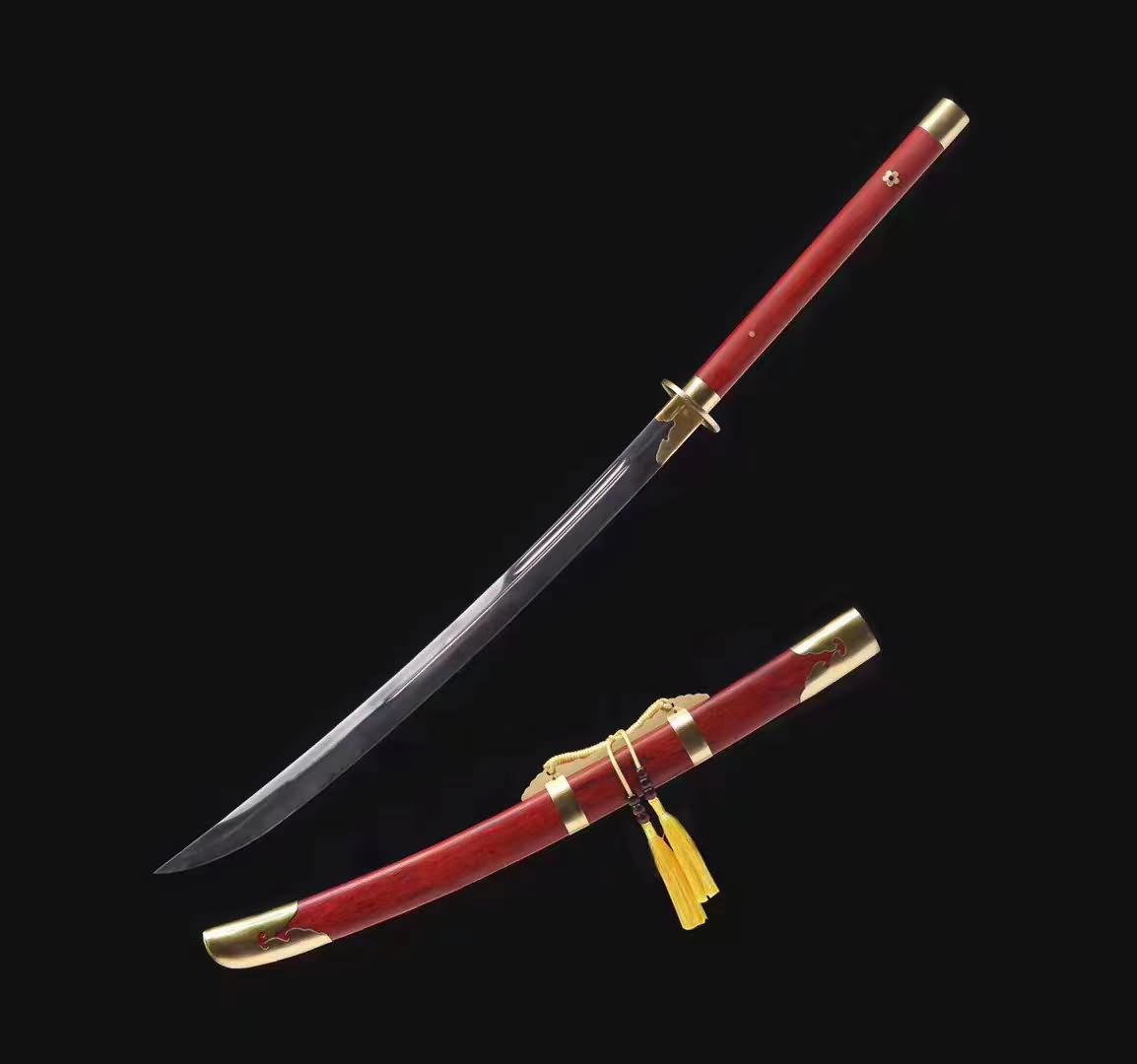 Chinese Swords Horse Chopping Sword Forged T10 Steel Clay Tempered Blade Sharp Fully
