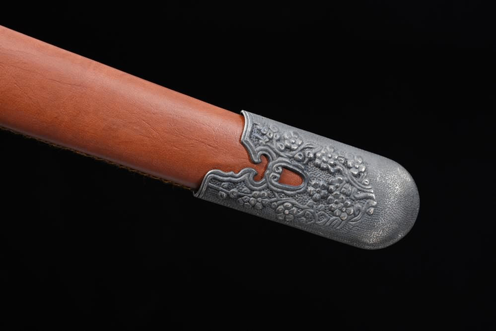 Qing Sword,Broadsword,Forged High Carbon Steel Blade,Leather Scabbard,Battle Ready