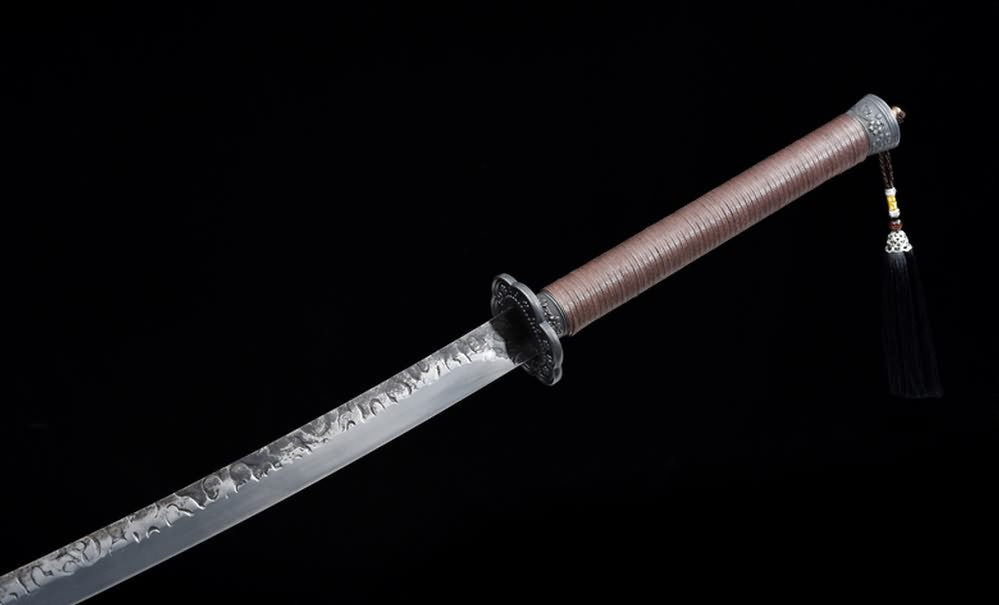 Qing Sword,Broadsword,Forged High Carbon Steel Blade,Leather Scabbard,Battle Ready