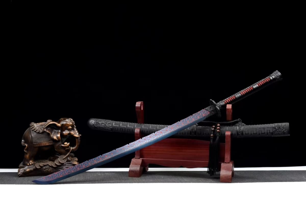 Embroider spring Machete(Forged High carbon steel blades)Battle ready,Chinese sword