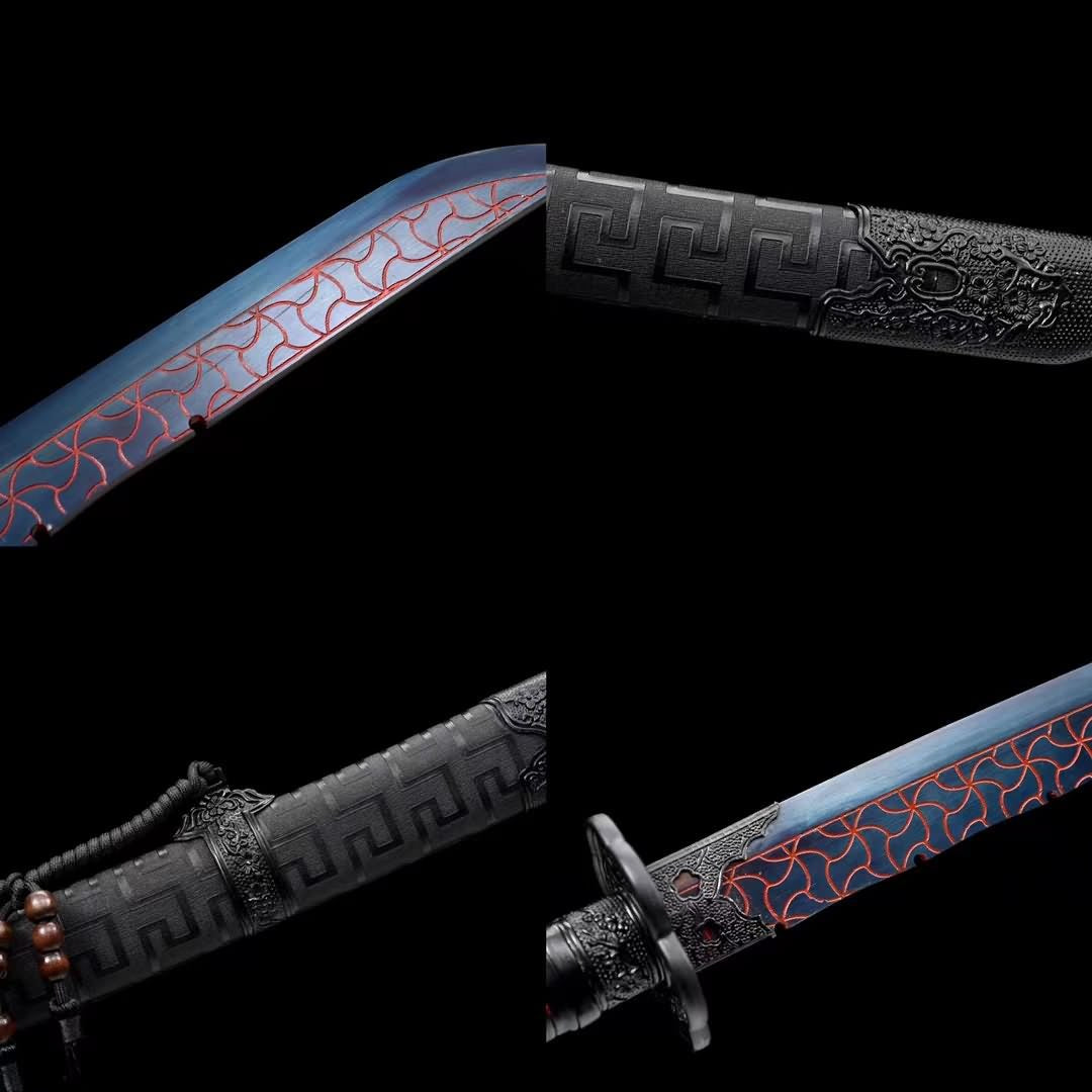 Embroider spring Machete(Forged High carbon steel blades)Battle ready,Chinese sword