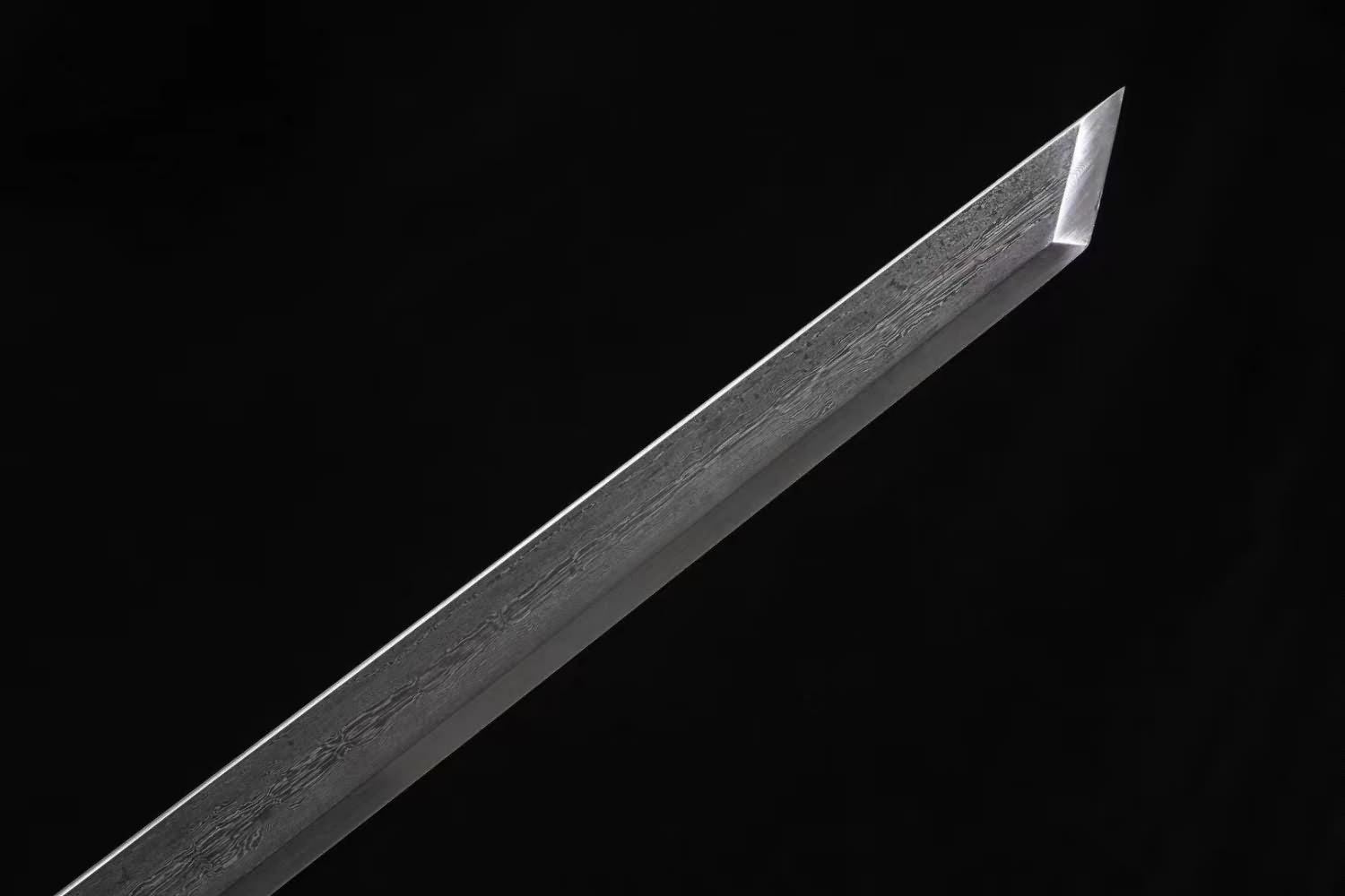 LOONGSWORD Chinese Sword Tang dao -Forged Damascus Steel Blade, Brass Scabbard, Collectible and Functional