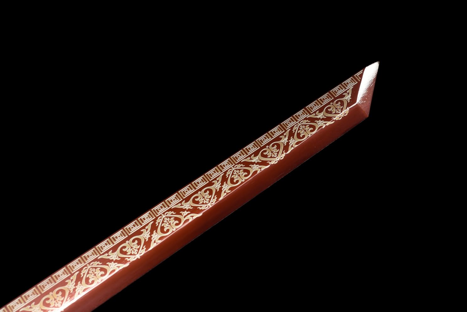 LOONGSWORD Red Dragon Tang dao Sword,Battle Ready Hand Forged High Carbon Steel Etched Blade