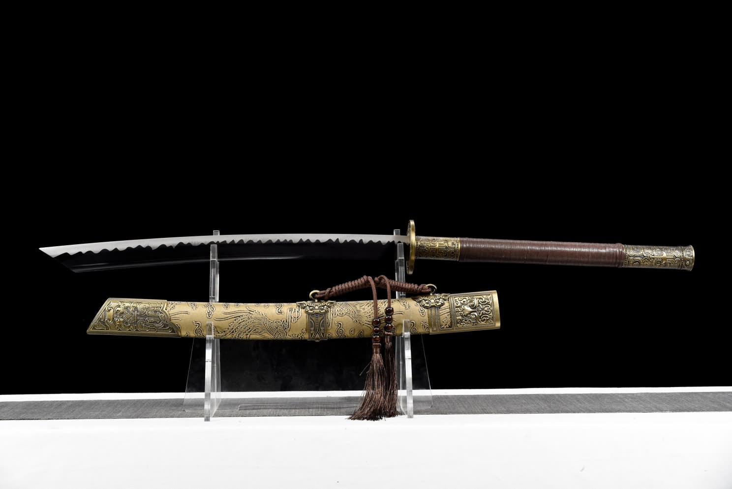 Kangxi dao swords-Hand Forged High Carbon Steel Blade Blade with Alloy Fittings