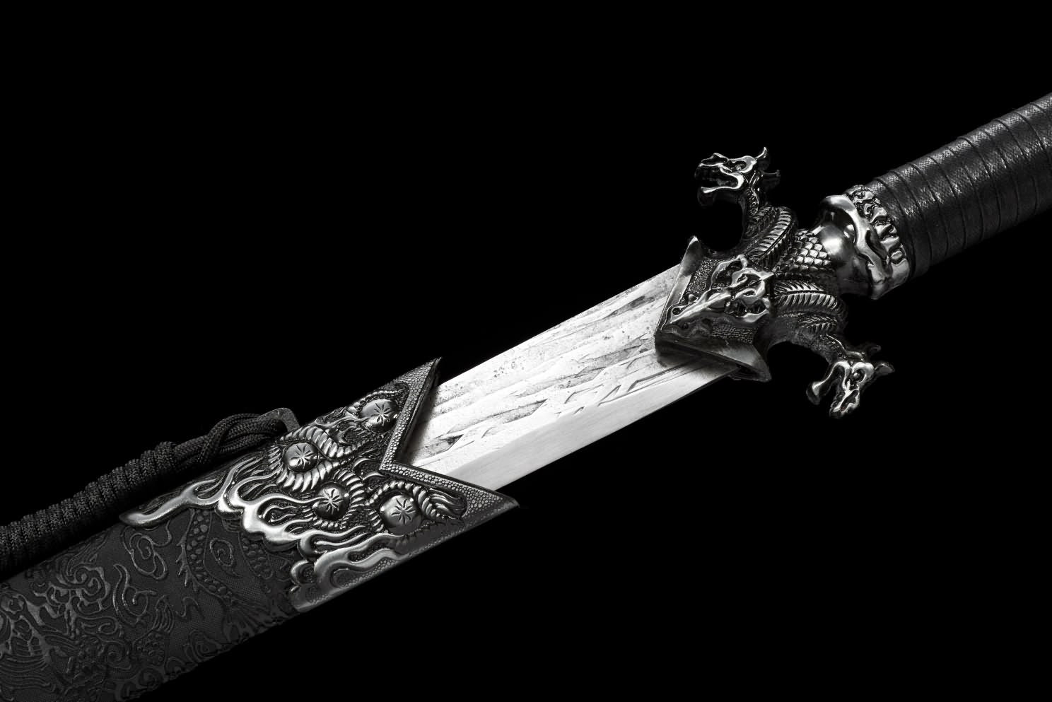 LOONGSWORD,chinese sword,Dragon Tang dao,Battle Ready,Hand Forged High Carbon Steel Blade