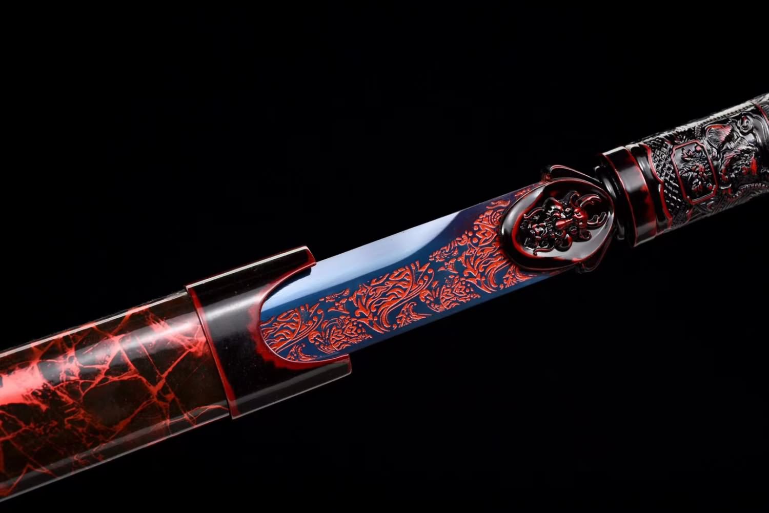 Loong Saber Sword Real Forged High Carbon Steel red Blade,Alloy Fittings