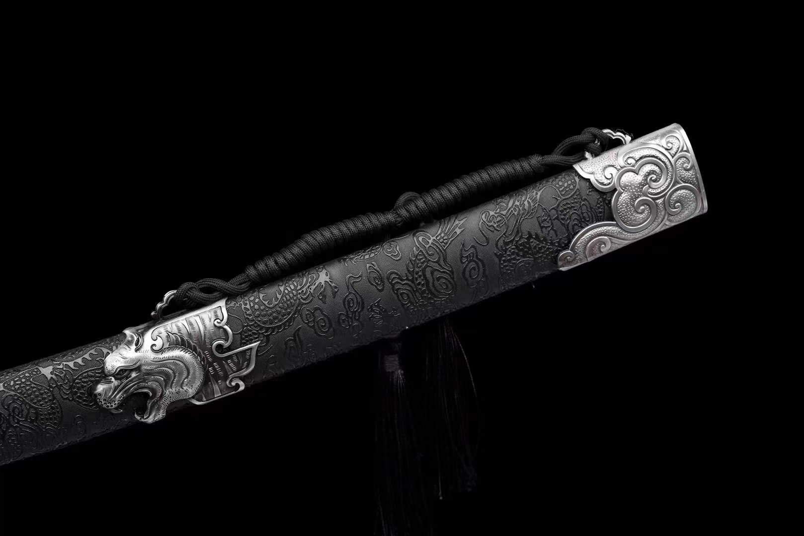 Hand Forged Dragon King Dao Sword - Hand-Forged High carbon Steel Blade, Zinc Alloy Dragon Fittings
