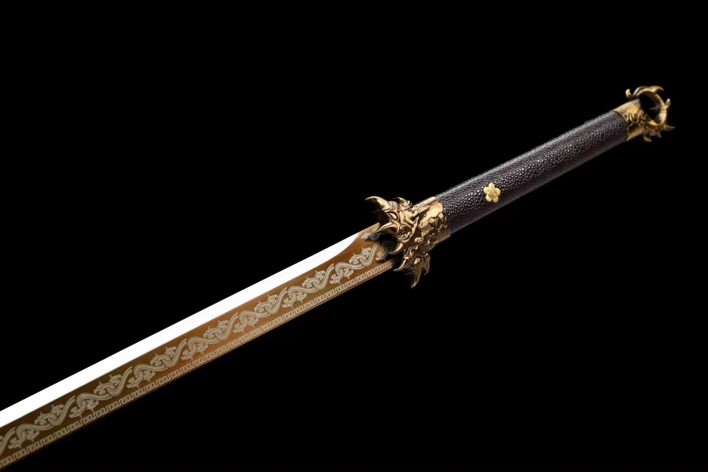 Tang dao Battle Ready High Carbon Steel Blade,Alloy Fittings,PU Scabbard,LOONGSWORD