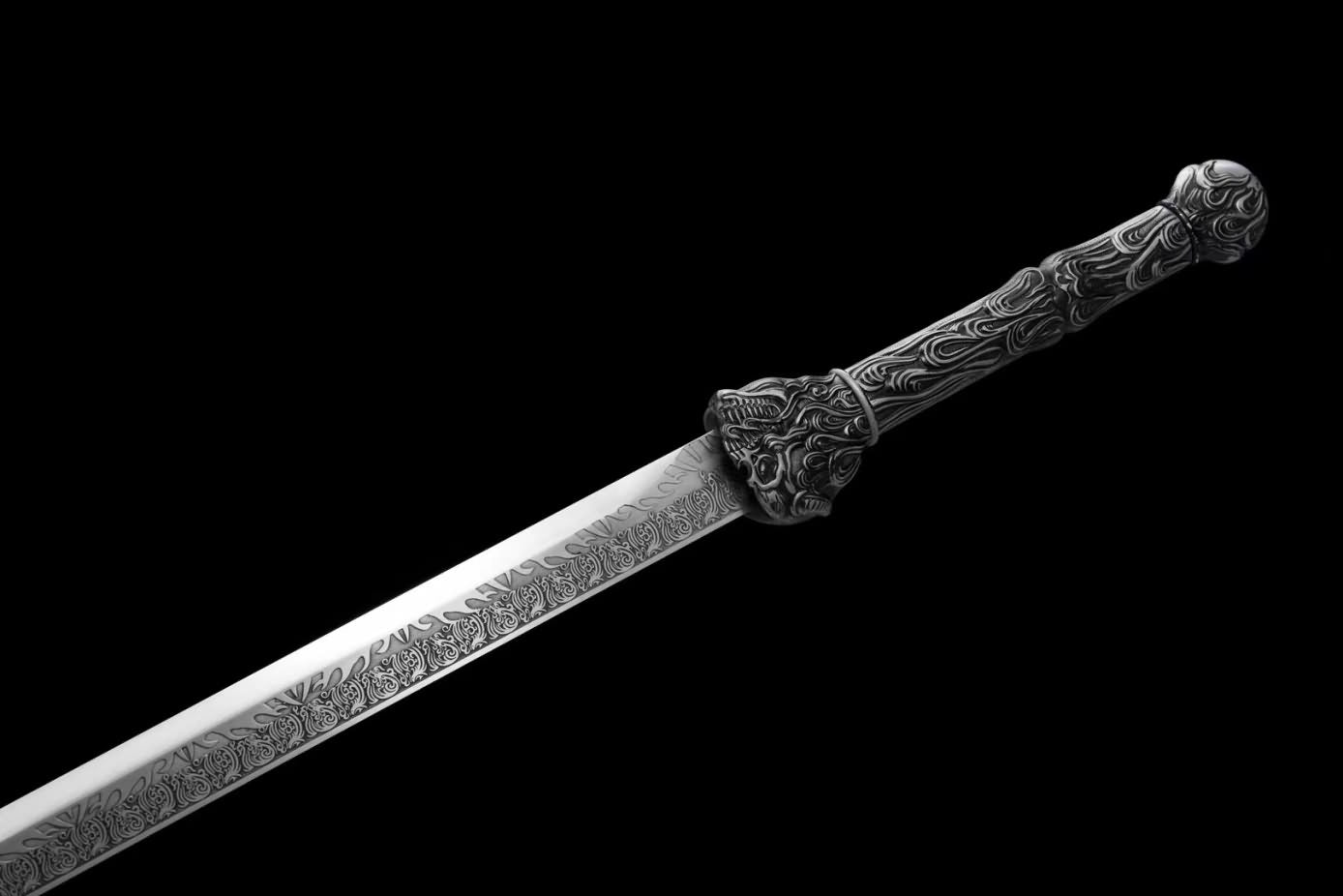 chinese sword,Tang dao,Tactical Sword High Carbon Steel Etching Blade,Alloy Fittings,LOONGSWORD