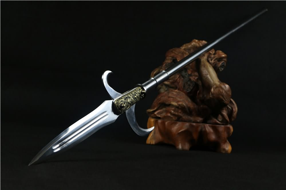 Spear with hooked sickle,kamayari,High carbon steel blade,Cold weapon - Chinese sword shop