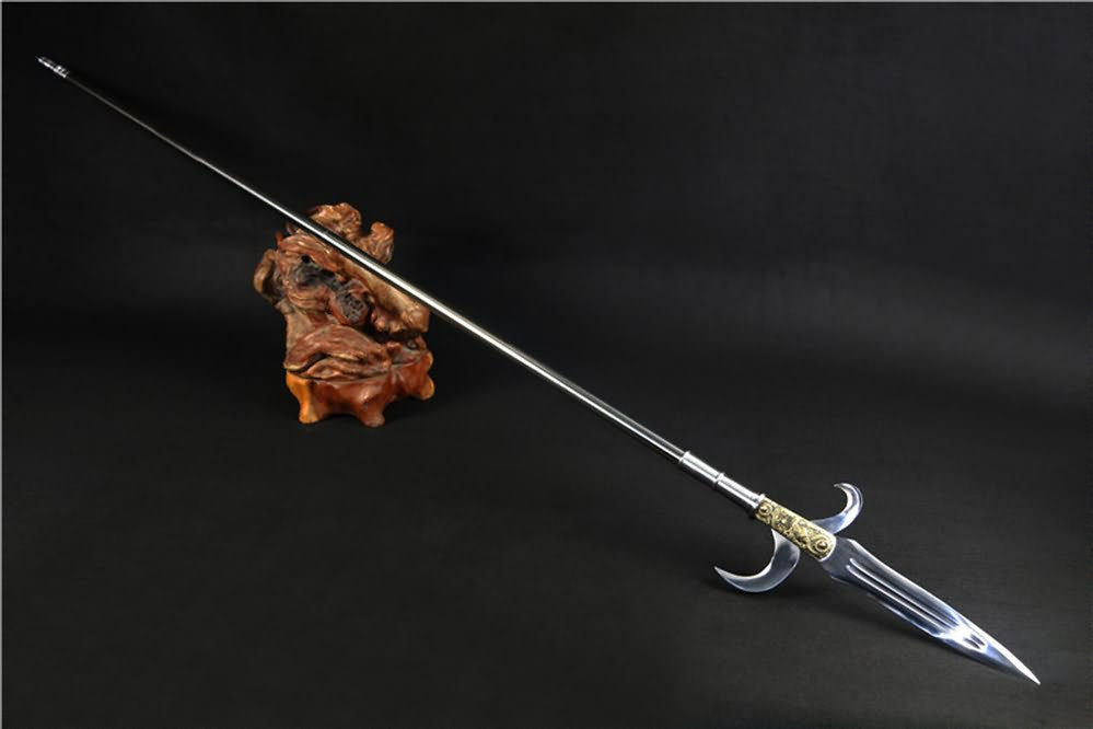 Spear with hooked sickle,kamayari,High carbon steel blade,Cold weapon - Chinese sword shop