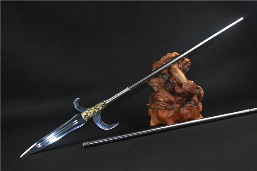 Spear with hooked sickle,kamayari,High carbon steel blade,Cold weapon - Chinese sword shop