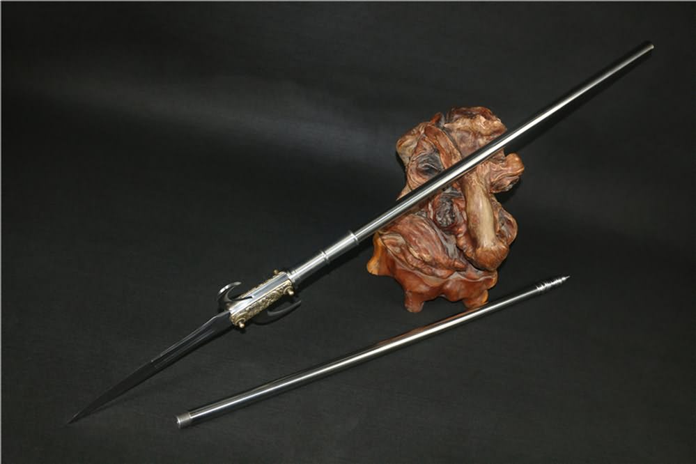 Spear with hooked sickle,kamayari,High carbon steel blade,Cold weapon - Chinese sword shop