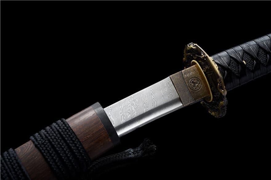 boxkatana Hand Forged Japanese Short knife Imperial Soul Pattern Steel