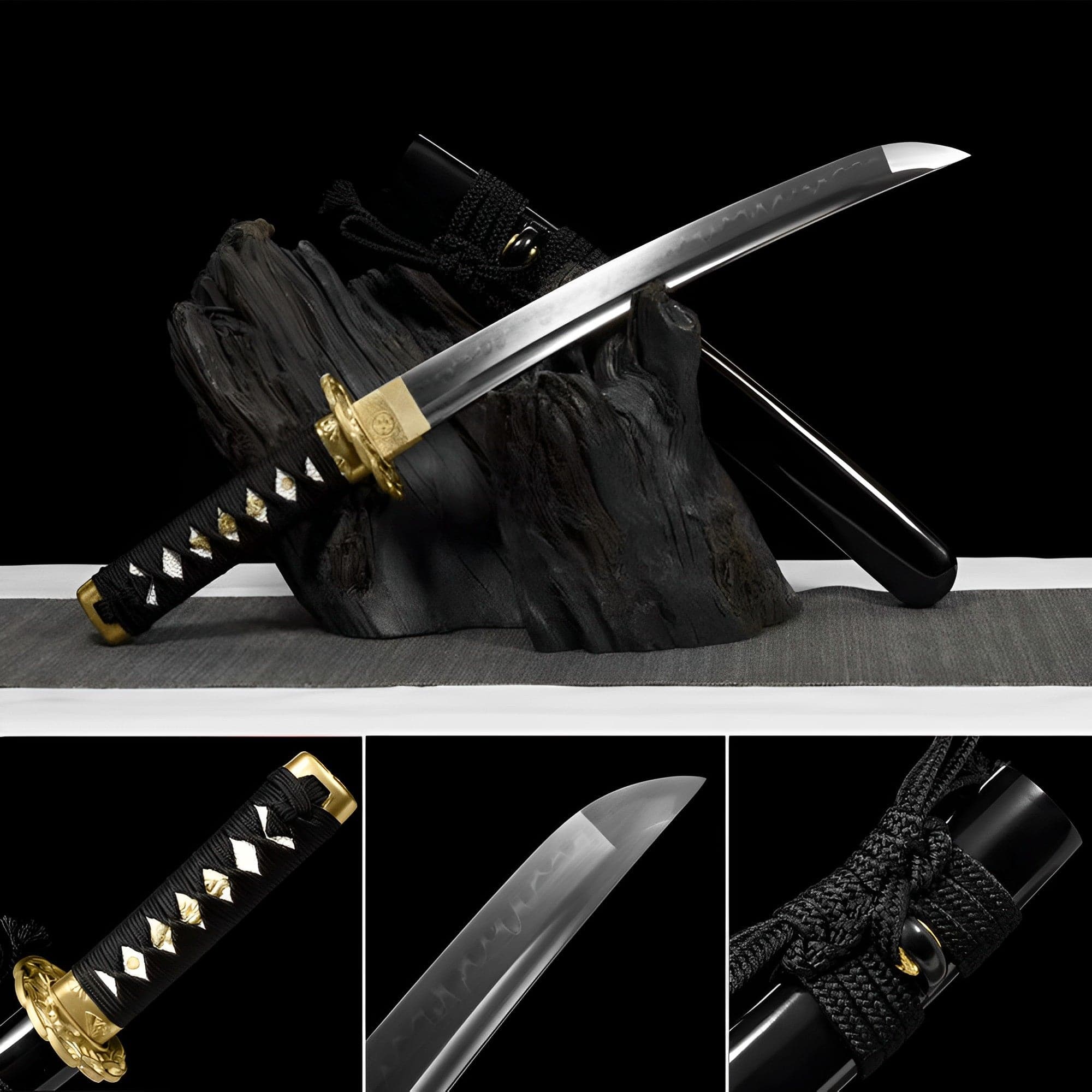 boxkatana Hand Forged Japanese Short knife Yoshioka T10 Turns the soil to burn blade