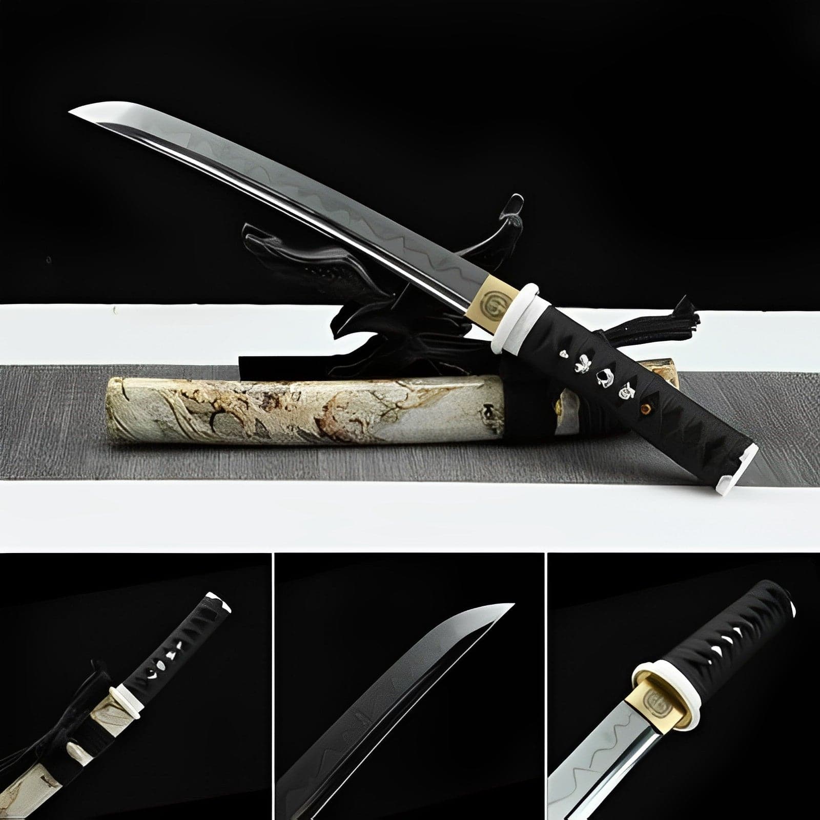 boxkatana Hand Forged Japanese Tanto Darkness Short Sword 1095 Carbon steel