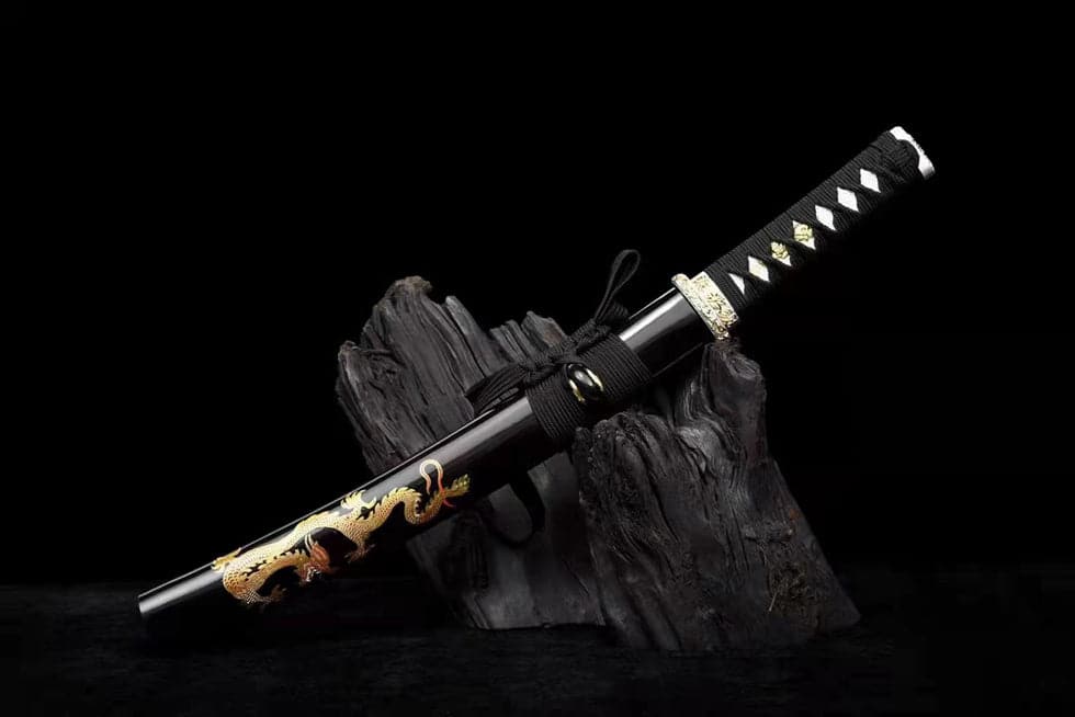 boxkatana Hand Forged Japanese Tanto Golden Dragon T10 Carbon steel Full Tang