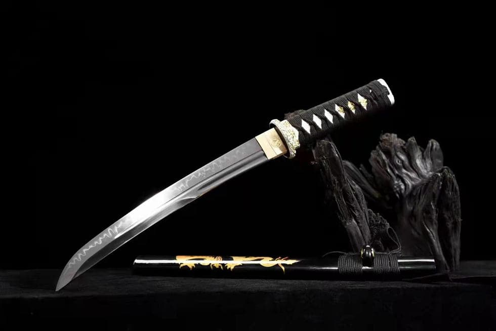 boxkatana Hand Forged Japanese Tanto Golden Dragon T10 Carbon steel Full Tang