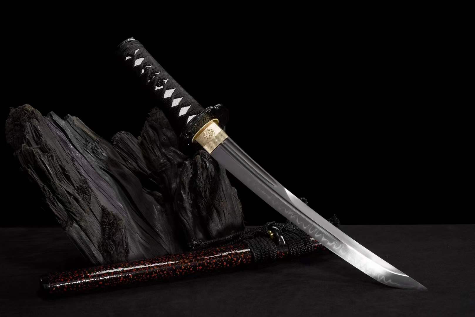 boxkatana Hand Forged Japanese Tanto Naruto Short Sword T10 Turns the soil to burn blade