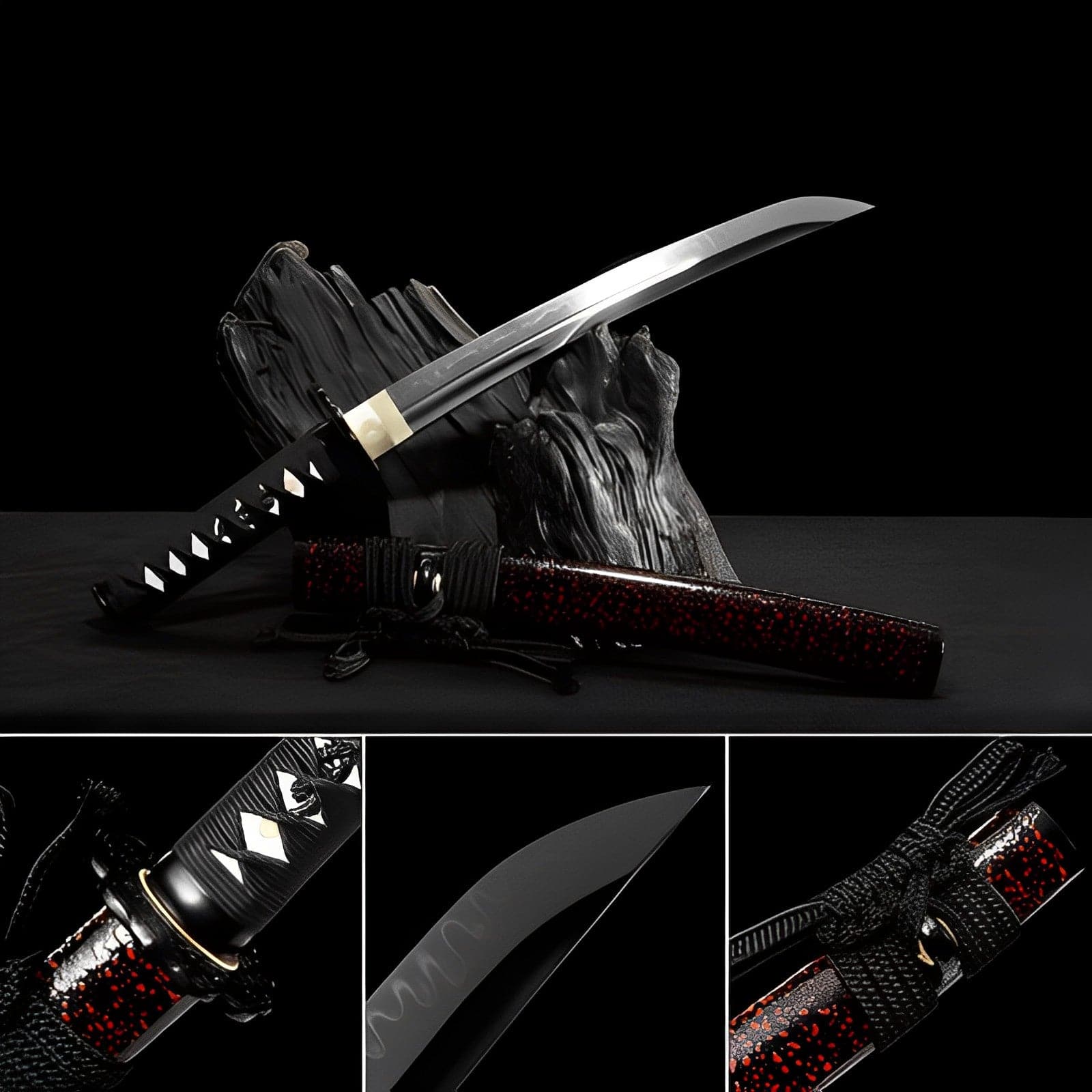 boxkatana Hand Forged Japanese Tanto Naruto Short Sword T10 Turns the soil to burn blade