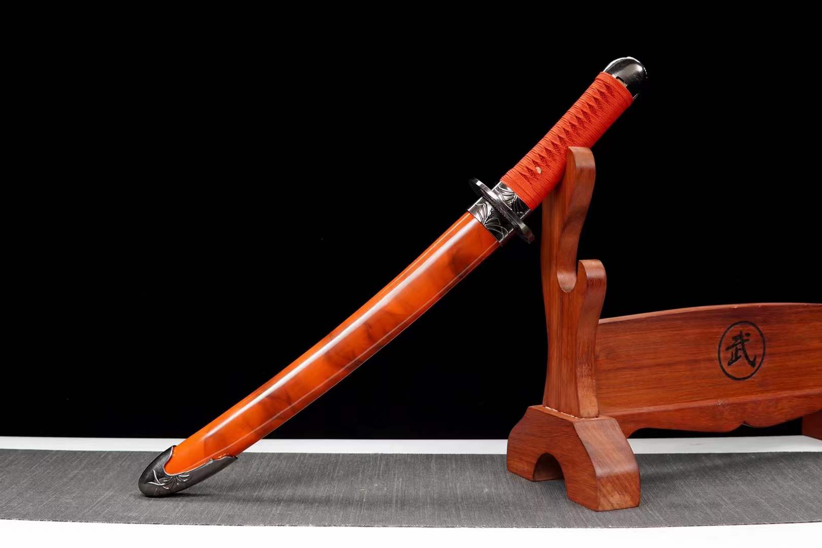 boxkatana Hand Forged Japanese Tanto Red Sky Short Sword T10 Turns the soil to burn blade