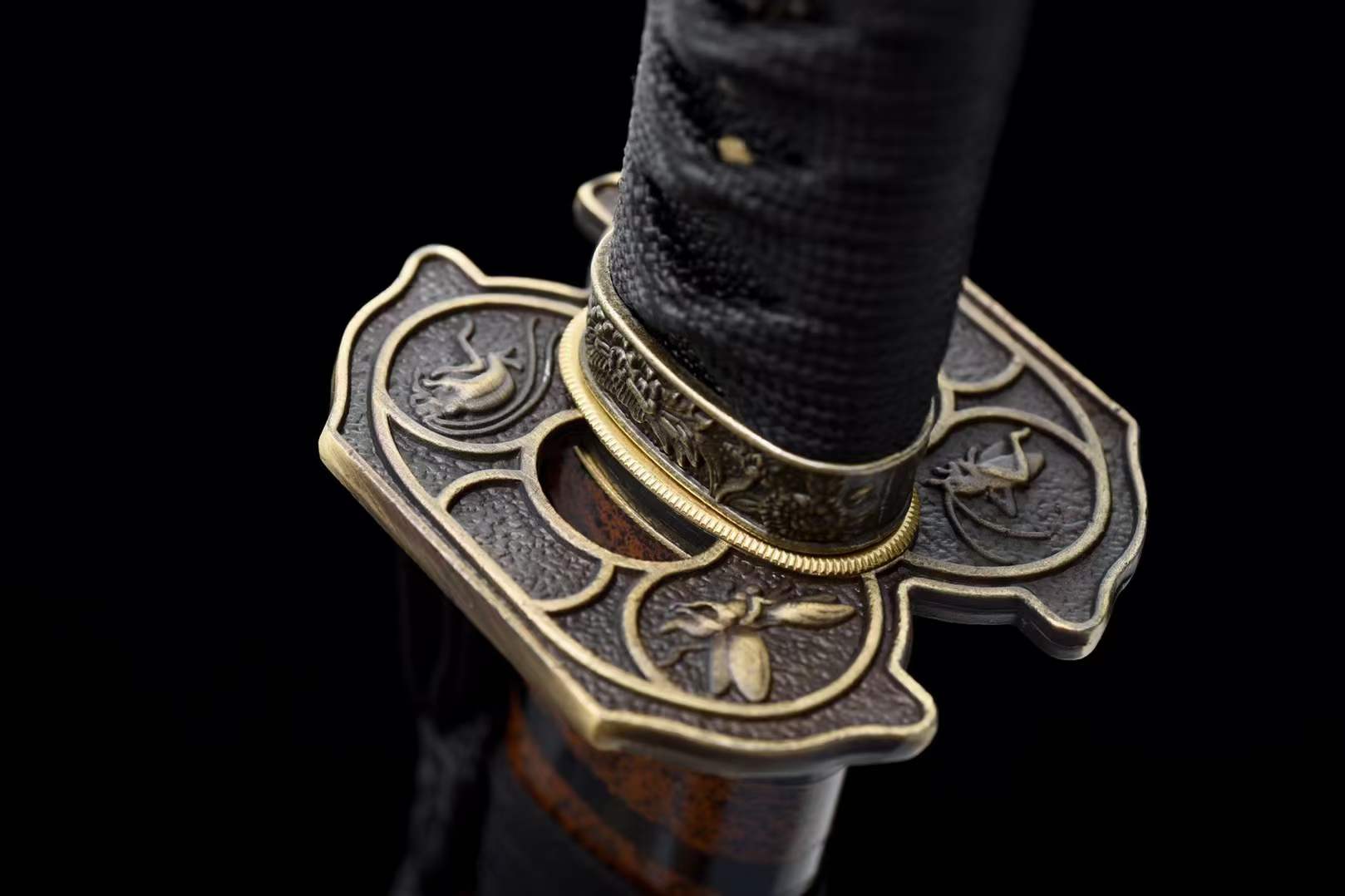 boxkatana Hand Forged Japanese Tanto Storm Short Sword Manganese Steel Blackened blades