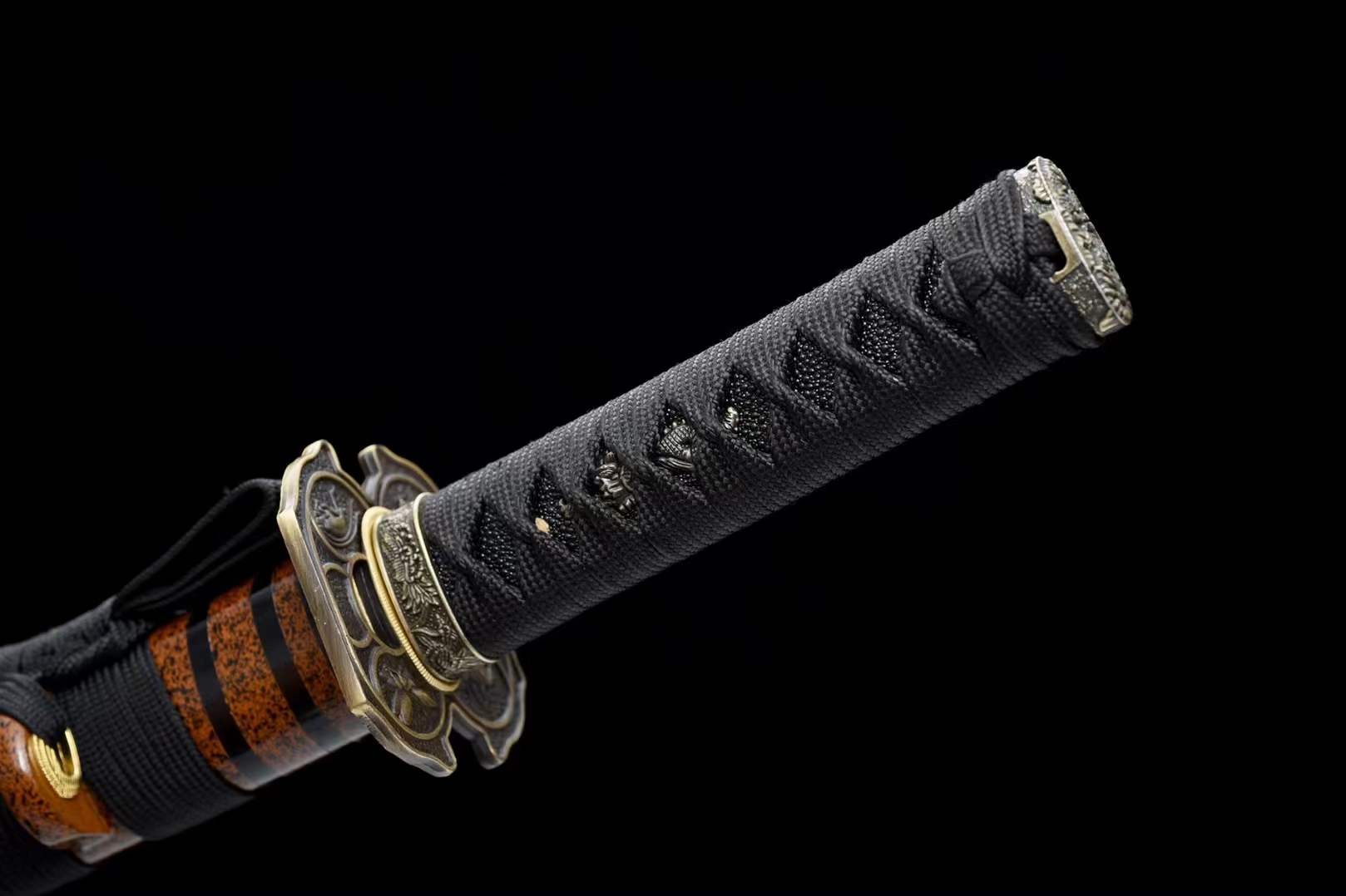 boxkatana Hand Forged Japanese Tanto Storm Short Sword Manganese Steel Blackened blades
