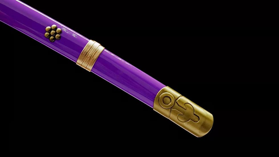 boxkatana Handmade Anime Katana One Piece Roronoa Zoro's Enma Sword Purple Blade 1045 High Carbon Steel Purple