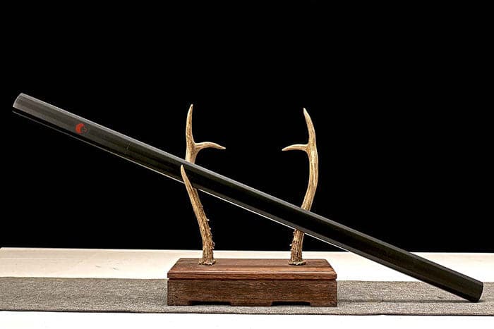 boxkatana Handmade Anime NARUTO Sasuke Kusanagi-No-Tsurugi Sword Shirasaya Ninja Sword Spring Steel Black Blade