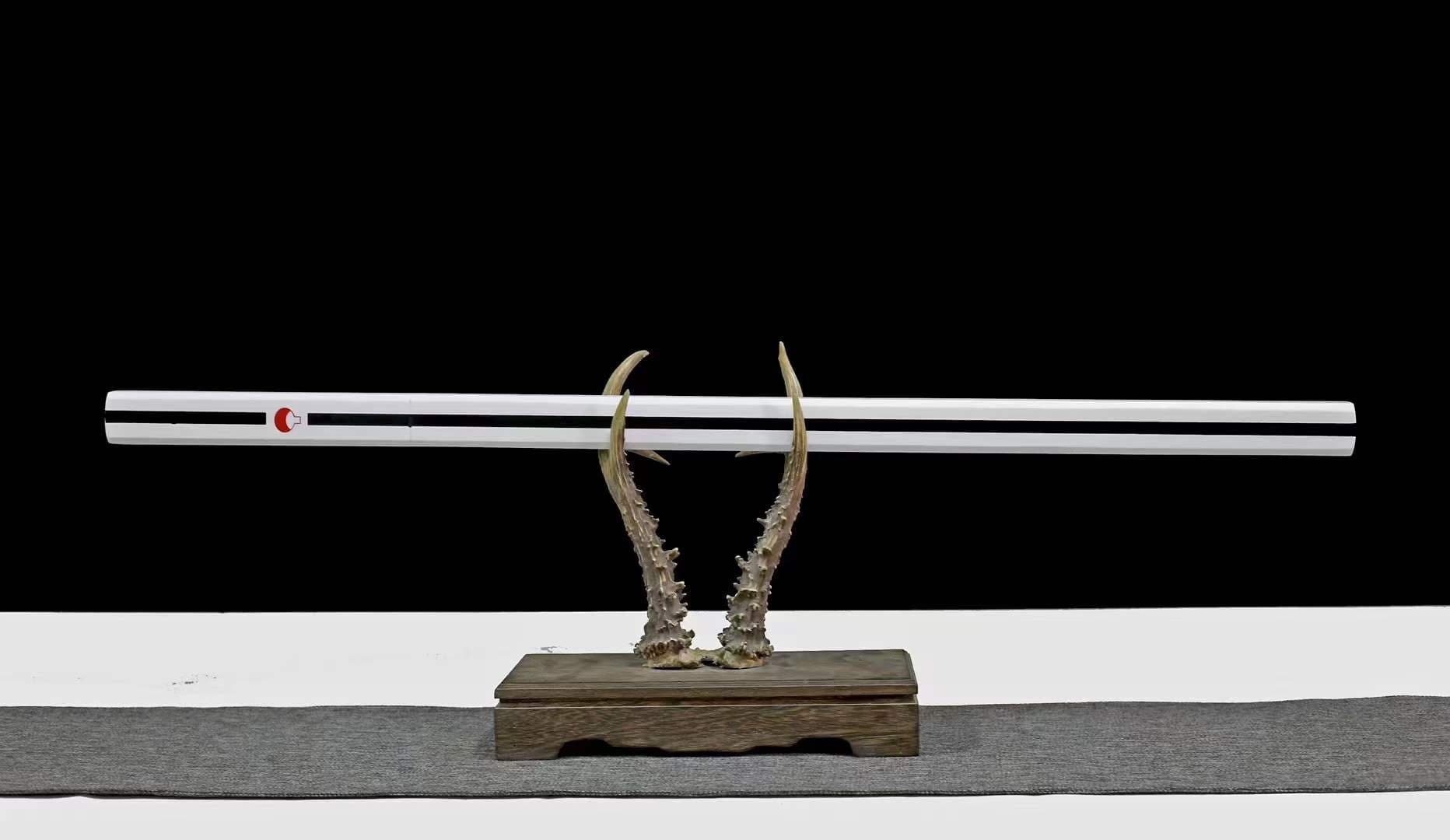 boxkatana Handmade Anime NARUTO Sasuke Kusanagi-No-Tsurugi Sword Shirasaya Ninja Sword Spring Steel Black Blade